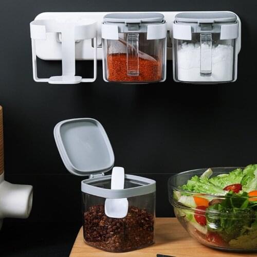 Wall-Mounted Seasoning Box Kitchen Storage Container Home Supplies Multifunctional Plastic Storage Box Kitchen Items Organizer