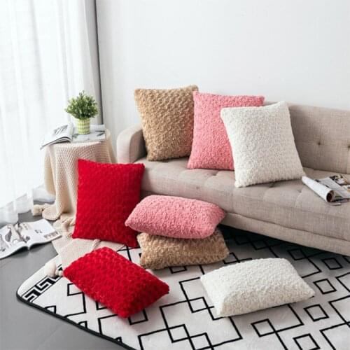 Pillowcase Home decorative 45*45cm Square Cushion Covers Throw Pillow Car Home Decoration Rose short plush cushion sofa embrace