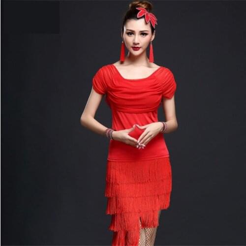 2017 new Stage Performance Women Dance Clothes Embroid Costume Tops and skirts Ballroom Fringe Latin Dress Women Competition