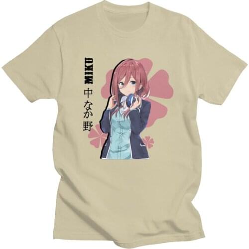 The Quintessential Quintuplets T Shirts Men Short Sleeved Nino V1 Go Toubun No Hanayome Miku Nakano T-shirt Cotton Manga Tshirt