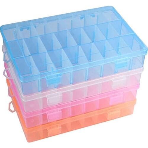 24 Compartments Plastic Box Jewelry Bead Storage Container Craft Organizer Earrings Necklace Beads Jewelry Beads Storage Trinket