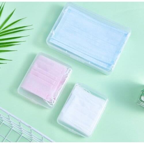 Portable Disposable Mask Container Dust-proof Facial Screen Storage Box Waterproof Transparent