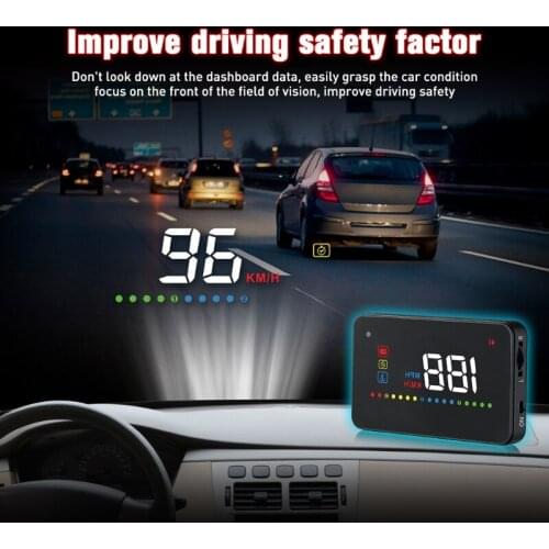Universal multifunction OBD2 HUD Car Head up display OBD windshield speed projector Temperature water Speed Projection device LE