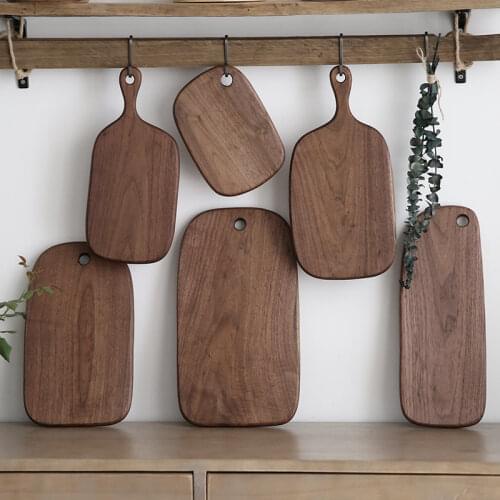 Chopping boards Black walnut whole fruit cutting board Western restaurant solid wood bread board with handle cutting board