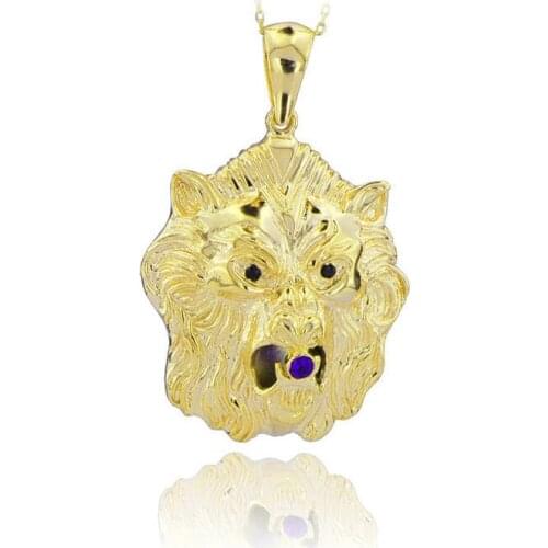 Roaring Lion Necklace 925 Sterling Silver