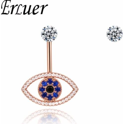 ERLUER Fashion Drop Earrings for Women Trendy CZ Rose Gold Devil Eye Girl Wedding Earing Party Jewelry Friendship Valentine Gift