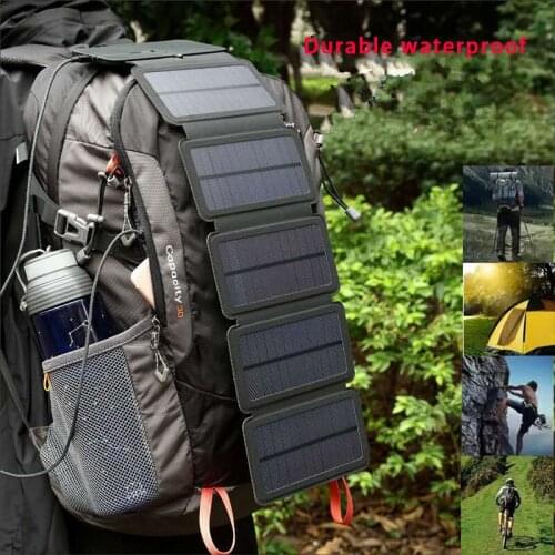 Folding 10W Solar Cells Charger 5V 2.1A USB Output Devices Waterproof Portable Solar Panels for Smartphones