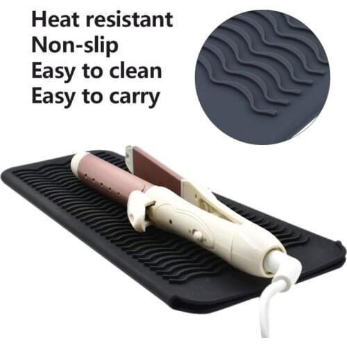 Silicone Heat Resistant Travel Mat Pouch for Curling Iron Hair Straightener Multi-function Non-slip Flat Iron Hair Styling Tool