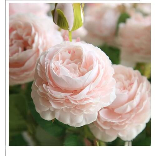 YO CHO 3 Heads Roses Artificial Flowers White Peony Silk Wedding Flowers Decoration for Table Home Garden Fake Peonies Bouquet