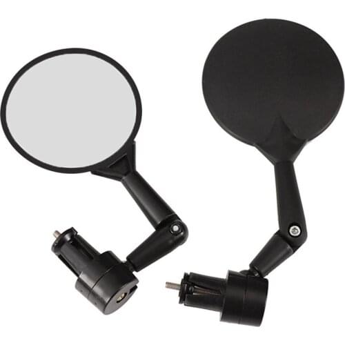 1 Pairs Motorcycle Rearview Mirrors CNC Motorcycle Bar End Black Rearview Side Mirror MTB Bike Accessories