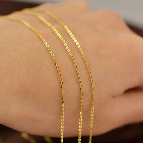 Stainless Steel 2mm ''O" Oval Chain With Extend Chain Women Necklace Wholesale Gold Silver Plated Necklace Female Jewelry