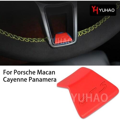 1Pcs Car Steering Wheel Center Creative Protection Sticker For Porsche Macan Cayenne Panamera Car Interior Modification Supplies
