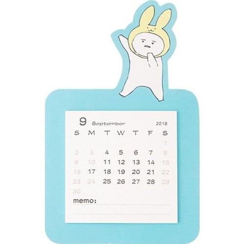 1pc Magnet creative tearable sticky note 2018.9-2019.12 schedule desk calendar weekly planner memo school office stationery