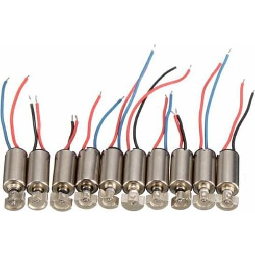 10Pcs DC Motor Mini Cell Phone Coreless Vibration Motor Vibrator 4x8mm DC 1.5-3V RC Toy