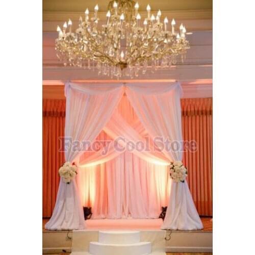10' x 10' x 10' white square wedding pavillion including white drapery and pipe stand wedding stage decoration