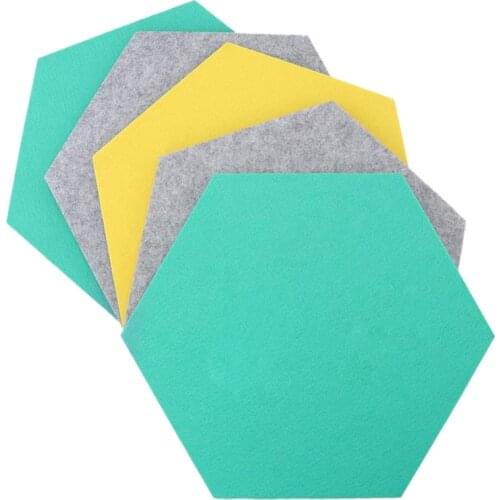5Pcs/Set Hexagon Felt Board Hexagonal Felt Wall Sticker Multifunction 3D Decorative Home Message Board Self-Adhesive Kids Room B