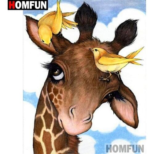 HOMFUN Full Square/Round Drill 5D DIY Diamond Painting "Giraffe bird" 3D Diamond Embroidery Cross Stitch Home Decor A19236
