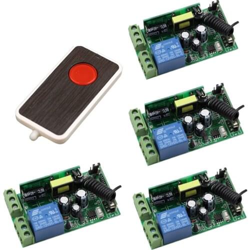 Wireless Remote Control Switch Electric Door Rolling Gate Curtain Remote Control Switch With 4*Receivers Wide Voltage AC85V-250V