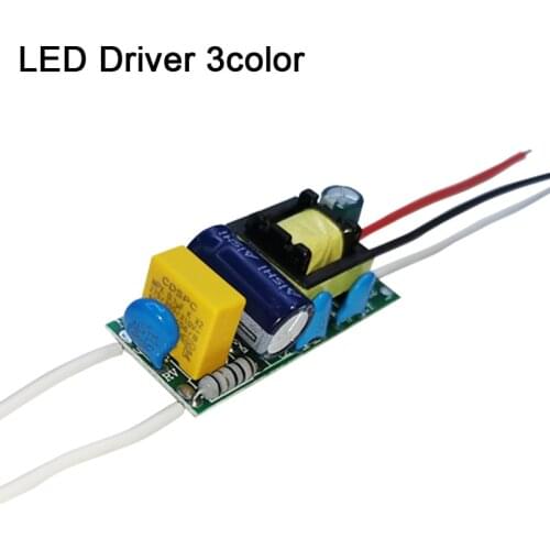 LED Driver 3 color Current 250mA 1-3W 4-7W 8-12W AC90-265V Lighting Transformers For LED Bulb Power Supply Double color 3Pin