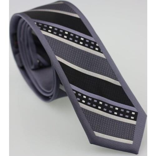 YIBEI Coachella Ties Iron Gray Necktie Bordered With Silver Gray Plaids Diagonal Stripes Gravatas Jacquard Mens Classic Ties
