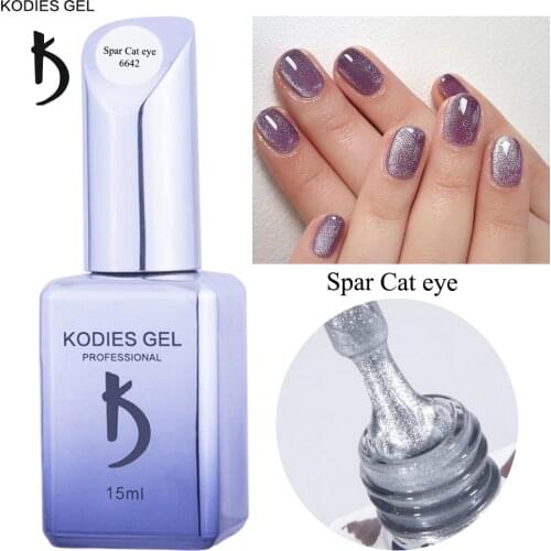 KODIES GEL Cat Eye Gel Nail Polish Spar Jade Nail Varnish 15ML Manicure Magnetic Silver Glue Gellak Soak Off Long Lasting Polish