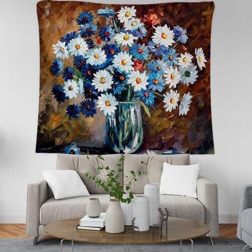 PLstar Cosmos Bohemian style sunflower oil painting Tapestry 3D Printing Tapestrying Rectangular Home Decor Wall Hanging style-8