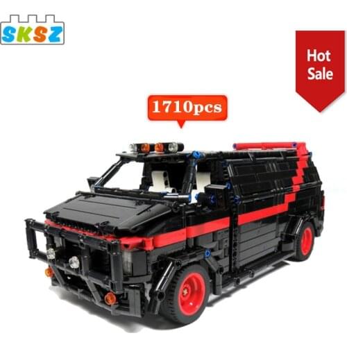 MOC City technical Car Model Diy Building Blocks for City SWAT Team Truck Blocks electric Assembly Kids Xmas Toys gifts