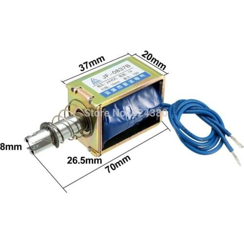 JF-0837B DC24V DC12V DC6V 1A 24W 15N 10mm Pull Push Type Linear Motion Solenoid Electromagnet