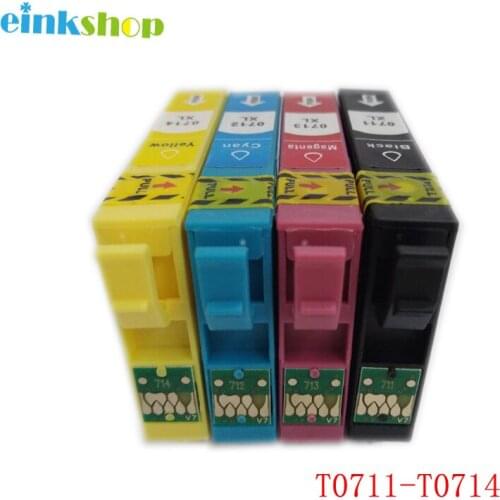 Einkshop T0711 - T0714 Ink Cartridges For Epson Stylus SX210 SX215 SX218 SX115 SX405 SX410 SX415 SX605 D78 DX4000 Printer
