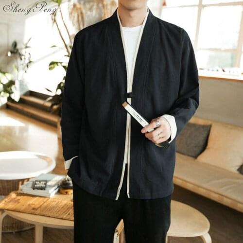 Kimono cardigan men black japanese kimono men samurai costume male yukata haori japanese clothing Q687