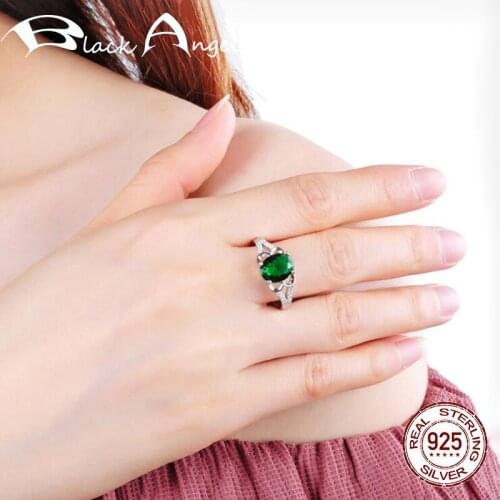 2020 New Genuine 925 Sterling Silver Emerald Rings for Women Fine Jewelry Wedding Bride CZ Finger Ring