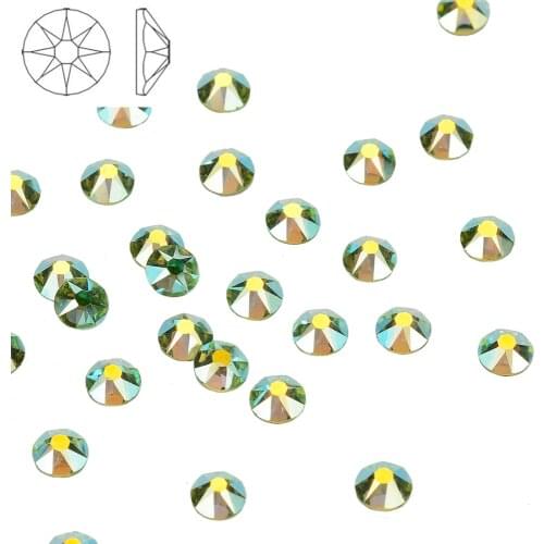 High Brilliance Peridot AB Shimmer FlatBack Golden Back Non-HotFix Rhinestones Nail Art Crystal 16 Facets Nail Art Decorations
