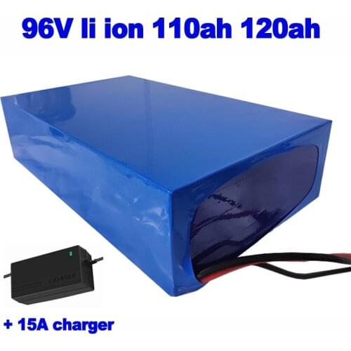 Li ion lithium lipo 96v 110ah 120ah battery pack to off- grid power Medical equipment racing motorcycle UPS Marine + 15A charger