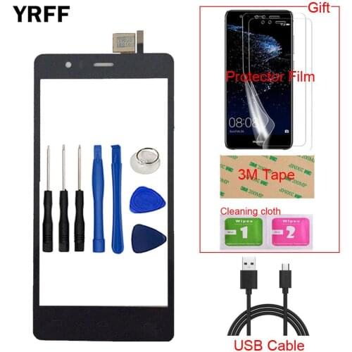 Mobile Phone Front Touch For BQ Aquaris E5 4G HD FHD E5.0 Touch Screen Glass Digitizer Panel Sensor Capacitive + Protector Film