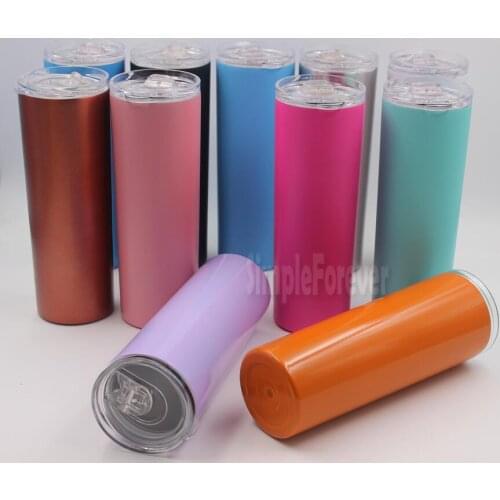 Fashion 20oz Vacuum Tumbler Stainless Steel Skinny Tumbler Vacuum Insulated Straight Cup Beer Coffee Mugs with Straws 100pcs/lot