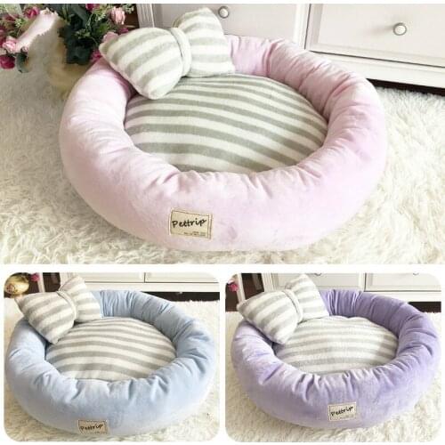 Washable Warm Sleeping Cotton Puppy Bed Detachable Pet Beds Cloth Kennel Bottom Waterproof Nest for Cat Small Medium-sized Dog