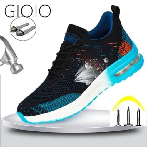 2021 Mens breathable steel-toed shoes anti-smash and anti-piercing function shoes lightweight shock-absorbing work safety shoes