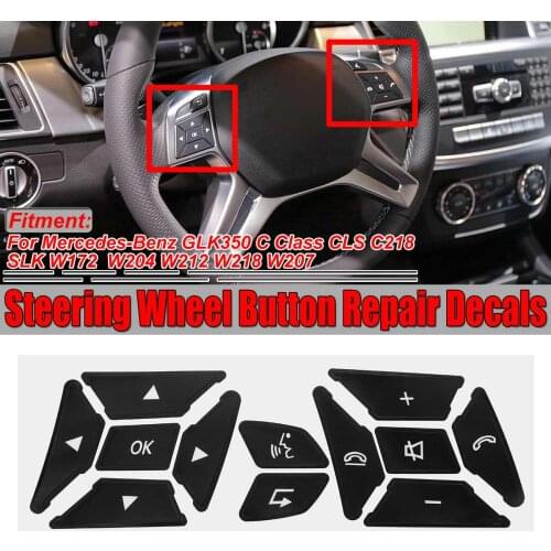 New Steering Wheel Button Repair Decal Stickers Decals For Mercedes For Benz GLK350 C Class CLS C218 SLK W172 W204 W212 W218
