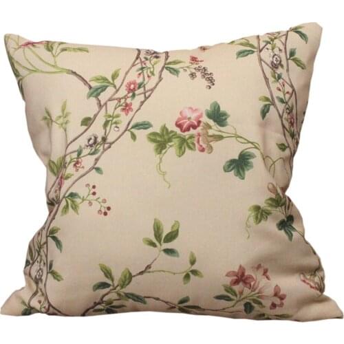 CURCYA Hotel Home Chair Sofa Cushion Covers Decorative Flowers Vine Printed Vintage Throw Pillow Case Pastoral Country Style