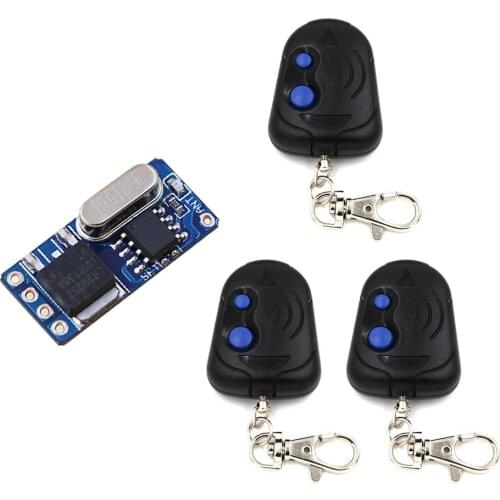NEW DC 3V 3.7V 4.5V 5V 6V 7.4V 9V 12V Small Size Remote Control Switch No Sound Receiver+3Transmitter with 2 buttons 315/433mhz