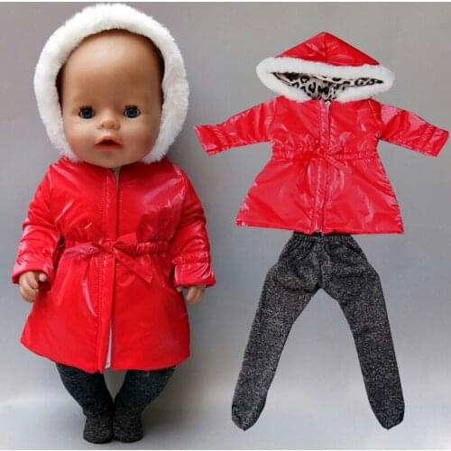 New born Baby Doll Clothes long coat stocks 18" Doll winter Clothes jacket doll toys wearing