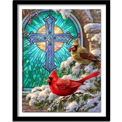 Full Round Diamond Embroidery Birds Painting Beadwork 5D DIY Diamond Cross Stitch Animal Drill Craft Kit Home Decor