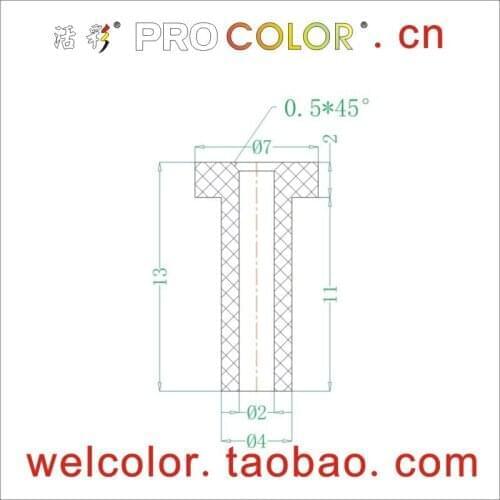 Customized Quality Transparent 13mm Long T shape hollow silicone rubber Connector Parts OD 4mm 5/32" 4 4.0 MM ID 2mm 5/64" 2 MM
