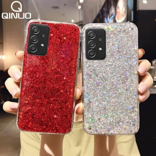 Luxury Sequins Glitter Case For Samsung Galaxy A52 A12 A72 A51 A71 A50 A41 S21 Ultra 5G S20 FE S10 Plus A 70 Soft Silicone Cover
