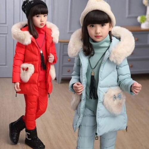 New winter girls clothes Sets Princess Girl Clothing Set Fashion Girls Winter Clothes thick warm Kids Tracksuits kid Clothes set