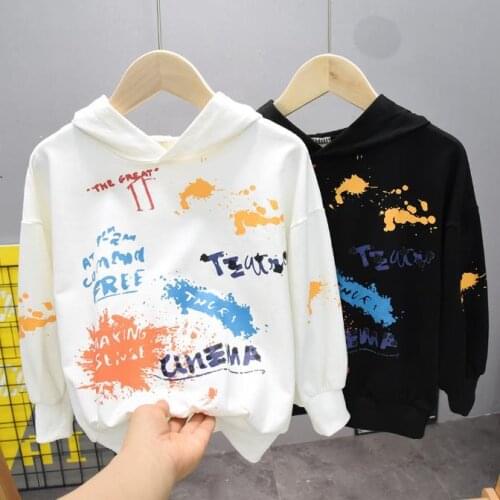 Boys Hoodies Baby Boy Cotton Pullovers Letter Pattern Spring Autumn Outwear Children Sweatshirts for Kids Clothes 2-7Years