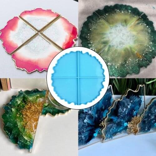 U90E Irregular Wavy Coaster Epoxy Resin Mold Cup Mat Silicone Mould DIY Crafts Mold
