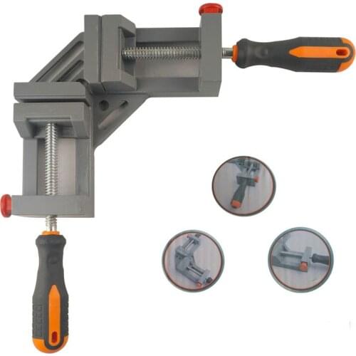 Double Handle 90 Degree Right Angle Clamp Woodworking Corner Clamp Aluminum Alloy Heavy Duty Hardware Jig Accessories Max 65mm