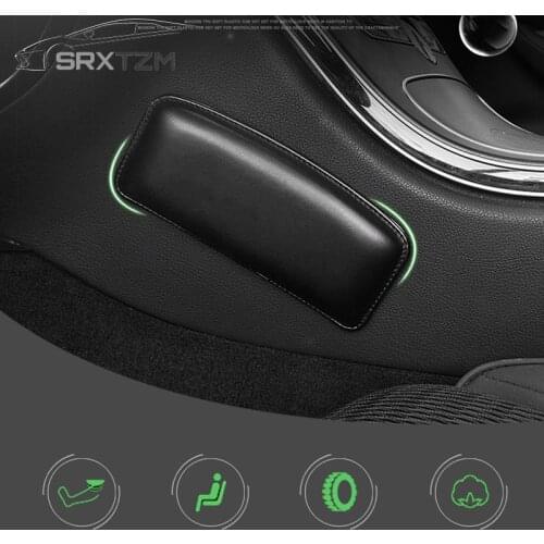 SRXTZM 1pcs Universal Car Seat Cushion Foot Support Leather Car Leg Pad Knee Support Door Control Leg Cushion Foot Pads soft