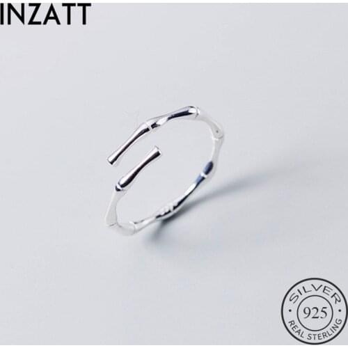 INZATT Real 925 Sterling Silver Plant Opening Ring For Fashion Women Bamboo Knot Fine Jewelry Minimalist Accessories 2019 Gift